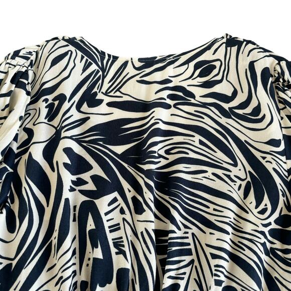 BA&SH Cae Graphic Print Draped V-Neck Long Sleeve Blouse Size Medium NWT - Picture 12 of 15